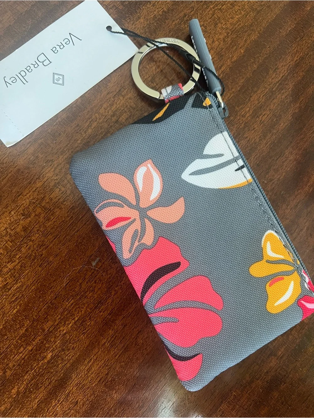 Vera Bradley new lighten up zip ID case keychain wallet coastal paradise NWT